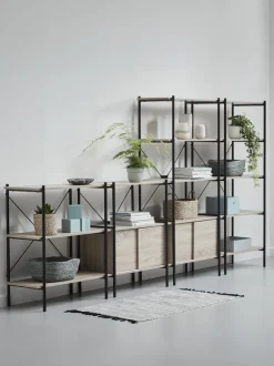 Reol VANDBORG 5 hylder eg/sort