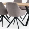 ROSKILDE/ROSLEV L140 bord eg natur + 4 ROSTRUP stole sand