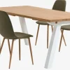 SKAGEN L200 bord eg + 4 BISTRUP stole olivengrøn