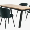 SKOVLUNDE L200 bord lys eg + 4 RISSKOV stole mørkegrøn