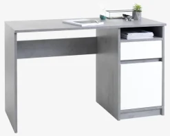 Skrivebord BILLUND 54x120 beton/hvid
