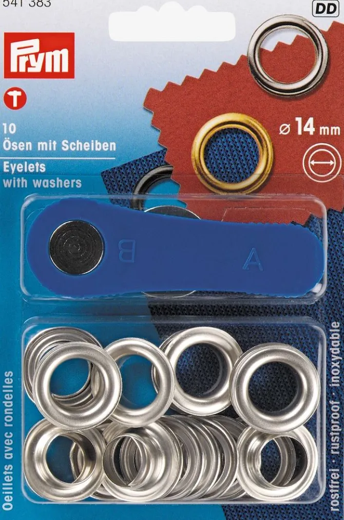 Snøreringe sølvfarvet 14mm 10 stk/pk