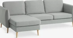 Sofa AARHUS chaiselong lysegråt stof