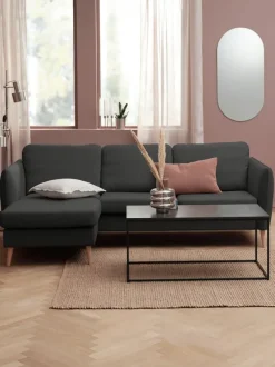 Sofa AARHUS chaiselong mørkegråt stof