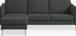 Sofa AARHUS chaiselong mørkegråt stof