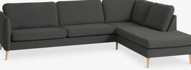 Sofa AARHUS open-end højrevendt mørkegråt stof