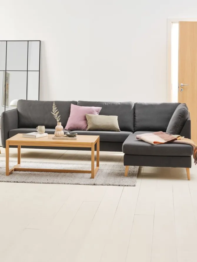 Sofa AARHUS open-end højrevendt mørkegråt stof