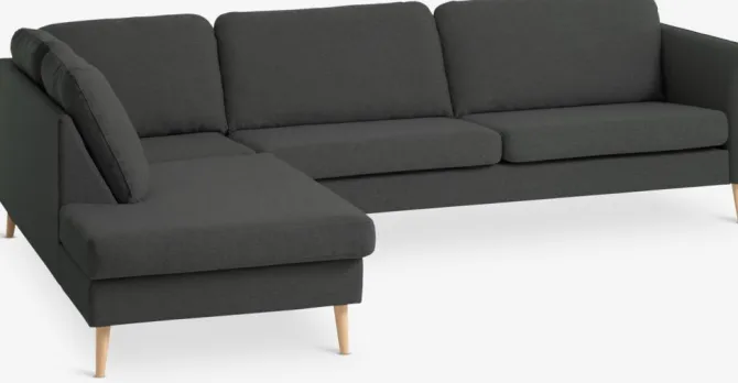 Sofa AARHUS open-end venstrevendt mørkegråt stof