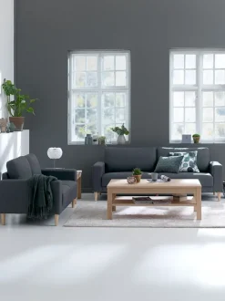 Sofa EGENSE 3-pers. mørkegråt stof