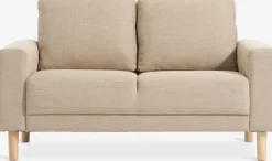 Sofa EGENSE 2-pers. sandfarvet stof/egefarve