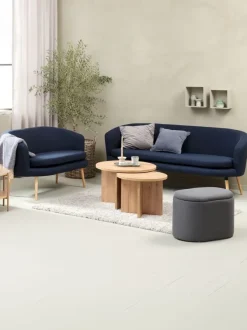 Sofa GISTRUP 2-pers. mørkeblåt stof