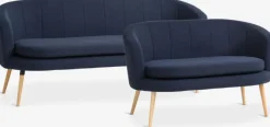 Sofa GISTRUP 3-pers. mørkeblåt stof
