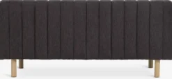 Sofa MAGLEBY 2.5-pers. mørkebrunt stof/egefarve