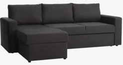 Sovesofa chaiselong MARSLEV mørkegråt stof