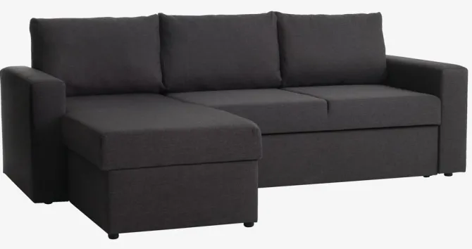 Sovesofa chaiselong MARSLEV mørkegråt stof