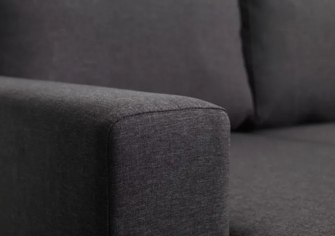 Sovesofa chaiselong MARSLEV mørkegråt stof
