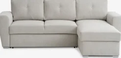 Sovesofa chaiselong VEJLBY lyst sandfarvet stof