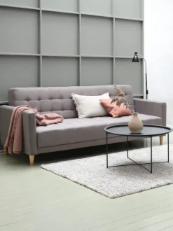 Sovesofa FALSLEV gråt stof