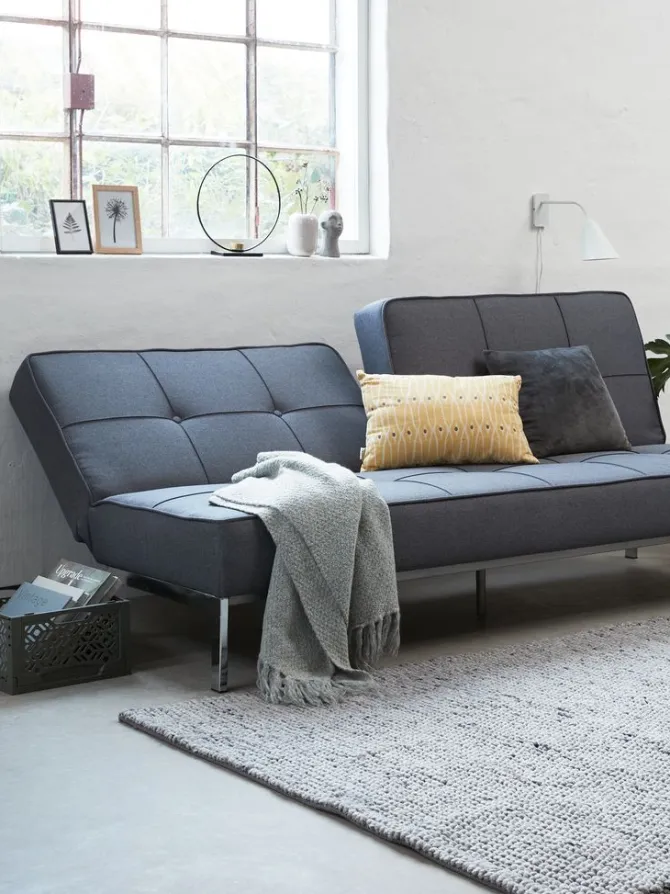 Sovesofa OREVAD mørkegråt stof