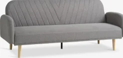 Sovesofa PARADIS lysegråt stof/egefarve