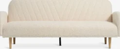 Sovesofa PARADIS råhvid teddy/egefarve