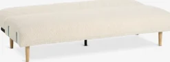 Sovesofa PARADIS råhvid teddy/egefarve