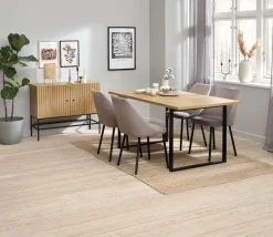 Spisebord AABENRAA 90x160 egefarve/sort