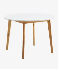Spisebord JEGIND Ø105 hvid/natur