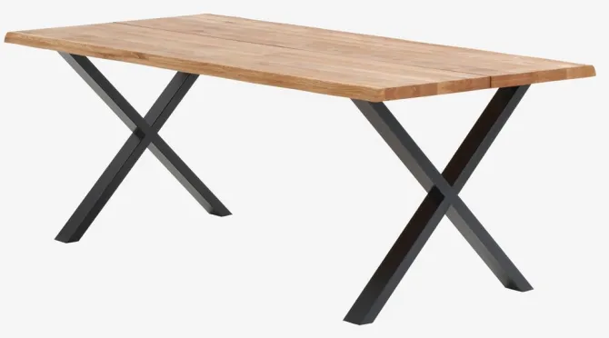Spisebord ROSLEV 95x200 eg natur/sort