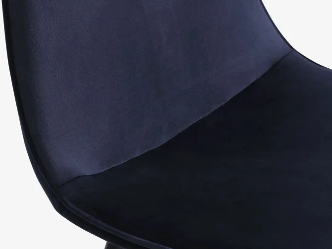 Spisebordsstol BISTRUP velour mørkeblå/sort