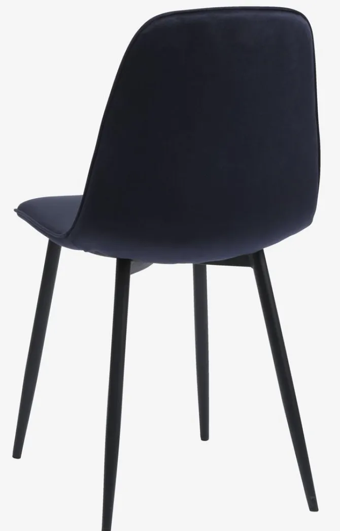 Spisebordsstol BISTRUP velour mørkeblå/sort