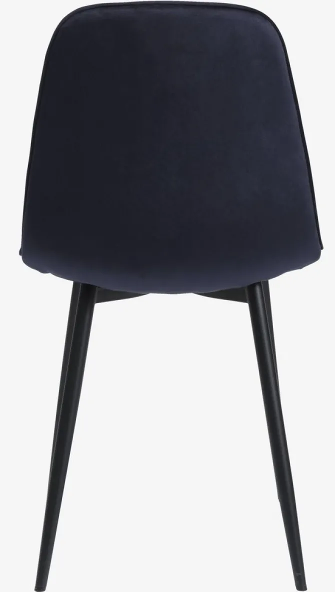 Spisebordsstol BISTRUP velour mørkeblå/sort