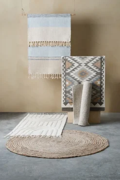 Tæppe BJERK 70x140 beige/blå