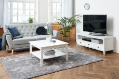 TV-bord NORDBY 3 skuffer hvid