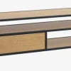 TV-bord TRAPPEDAL egefarve/sort
