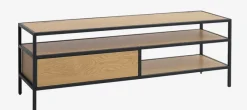 TV-bord TRAPPEDAL egefarve/sort