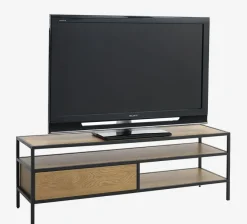 TV-bord TRAPPEDAL egefarve/sort