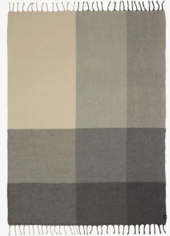 Uldplaid LUNDKARSE 130x170 grå/beige