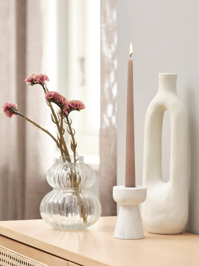 Vase INGEMAR B10xL8xH34cm hvid