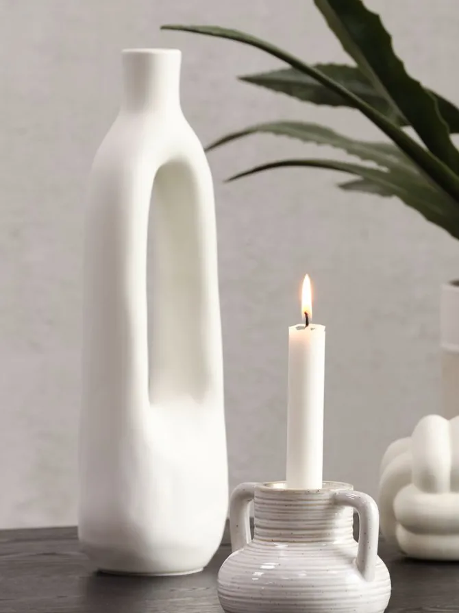 Vase INGEMAR B10xL8xH34cm hvid