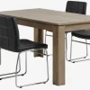 VEDDE L160 bord vild eg + 4 HAMMEL stole sort