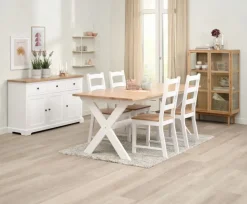 VISLINGE L190 bord natur + 4 VISLINGE stole natur