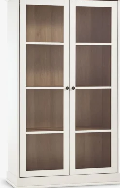 Vitrine KIRKEBY 2 låger hvid/egefarve