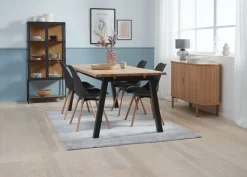 Vitrineskab TRAPPEDAL eg/sort