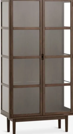Vitrine VESTERBY høj 2 låger mørk eg
