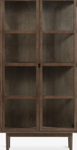 Vitrine VESTERBY høj 2 låger mørk eg